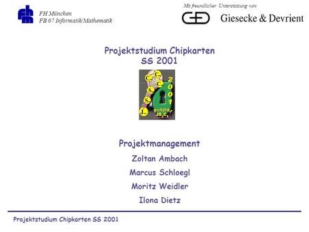Projektstudium Chipkarten