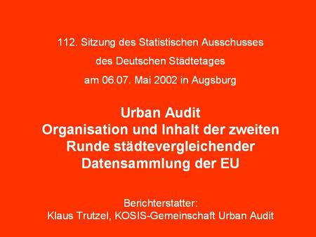 KOSIS-Verbund Urban Audit (E) Augsburg,