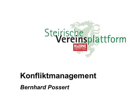 Konfliktmanagement Bernhard Possert.