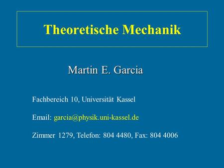 Theoretische Mechanik