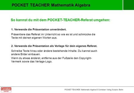 POCKET TEACHER Mathematik Algebra