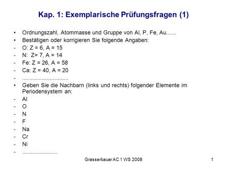 Kap. 1: Exemplarische Prüfungsfragen (1)
