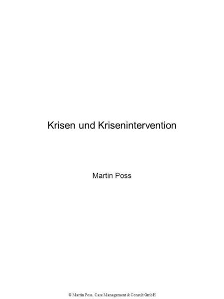 Krisen und Krisenintervention