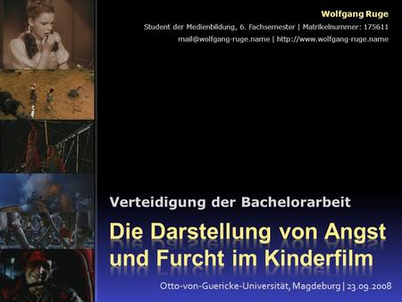 Die Darstellung von Angst und Furcht im Kinderfilm