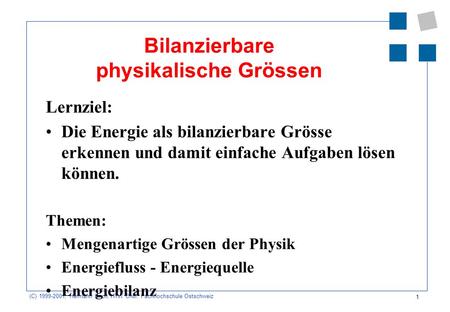 Bilanzierbare physikalische Grössen