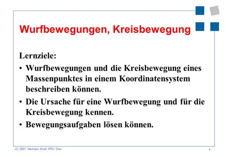 Wurfbewegungen, Kreisbewegung
