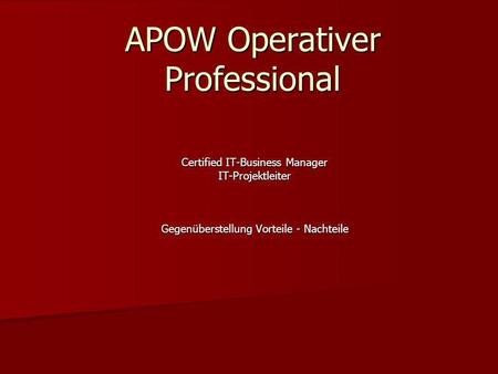 APOW Operativer Professional
