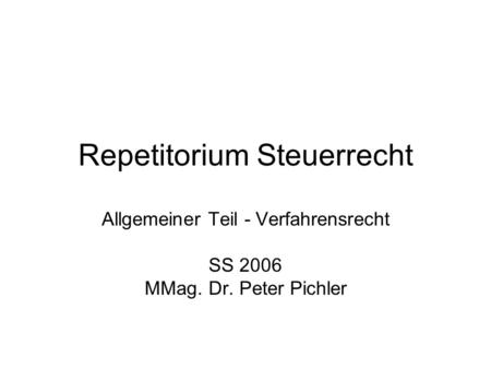 Repetitorium Steuerrecht