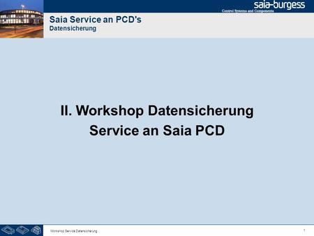 Saia Service an PCD's Datensicherung