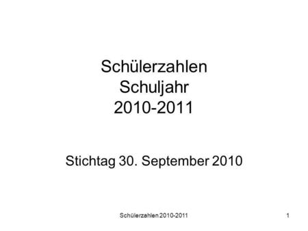 Schülerzahlen Schuljahr