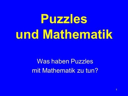 Puzzles und Mathematik