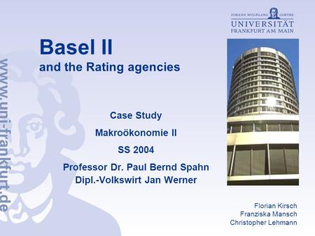 Basel II and the Rating agencies
