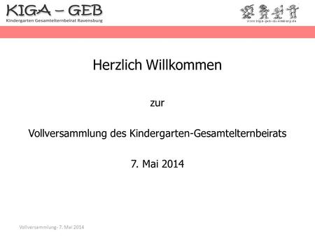Vollversammlung des Kindergarten-Gesamtelternbeirats