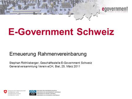 E-Government Schweiz Erneuerung Rahmenvereinbarung