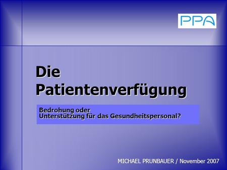 Die Patientenverfügung