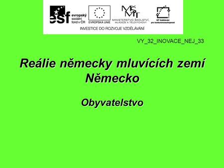 Reálie německy mluvících zemí Německo