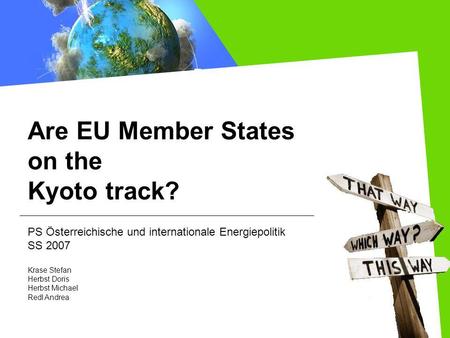 Are EU Member States on the Kyoto track?