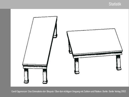 Statistik Gerd Gigerenzer: Das Einmaleins der Skepsis. Über den richtigen Umgang mit Zahlen und Risiken. Berlin: Berlin Verlag 2002.