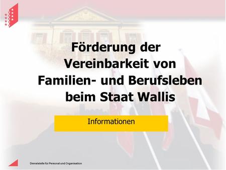Förderung der Vereinbarkeit von Familien- und Berufsleben beim Staat Wallis Informationen.