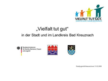 Vielfalt tut gut in der Stadt und im Landkreis Bad Kreuznach Stadtjugendhilfeausschuss 11.03.2008.