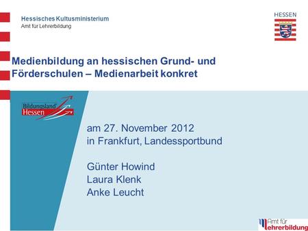 am 27. November 2012 in Frankfurt, Landessportbund