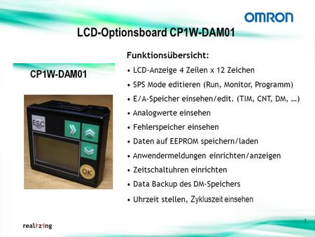 LCD-Optionsboard CP1W-DAM01