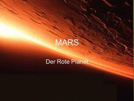 MARS Der Rote Planet.