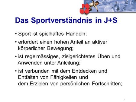 Das Sportverständnis in J+S