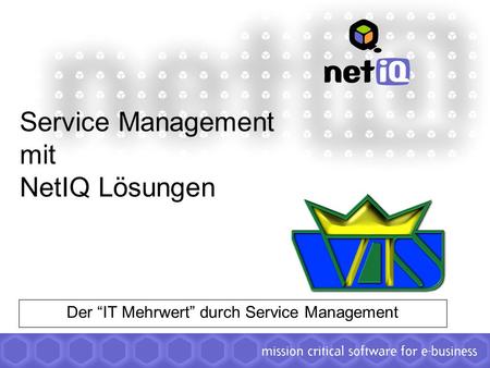 Service Management mit NetIQ Lösungen