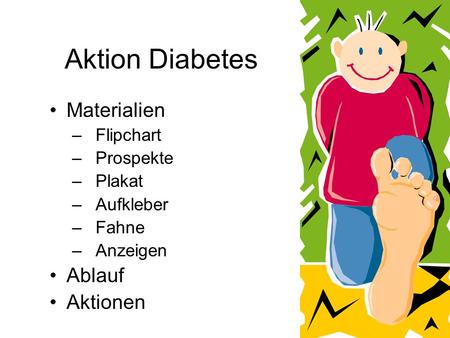 Aktion Diabetes Materialien Ablauf Aktionen Flipchart Prospekte Plakat