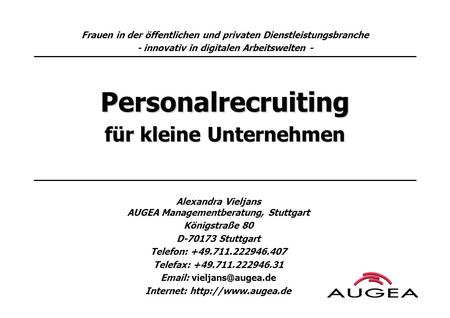 Personalrecruiting für kleine Unternehmen