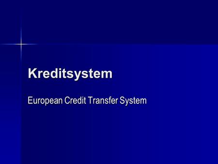 European Credit Transfer System