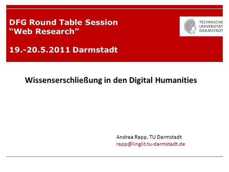 DFG Round Table Session “Web Research” Darmstadt