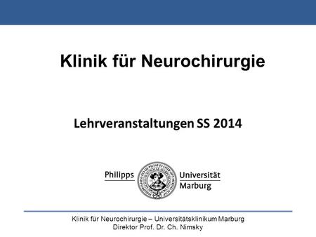 Klinik für Neurochirurgie