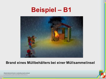 Brand eines Müllbehälters bei einer Müllsammelinsel