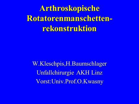 Arthroskopische Rotatorenmanschetten-rekonstruktion