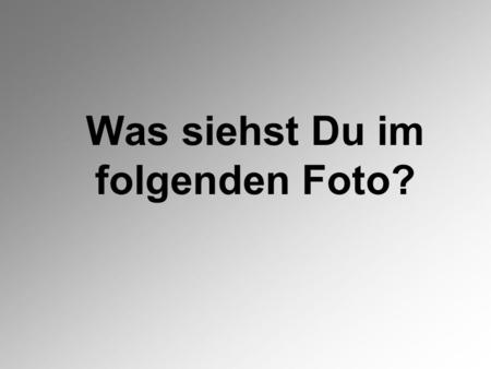 Was siehst Du im folgenden Foto?