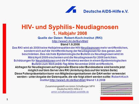HIV- und Syphilis- Neudiagnosen