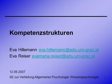 Kompetenzstrukturen Eva Hillemann