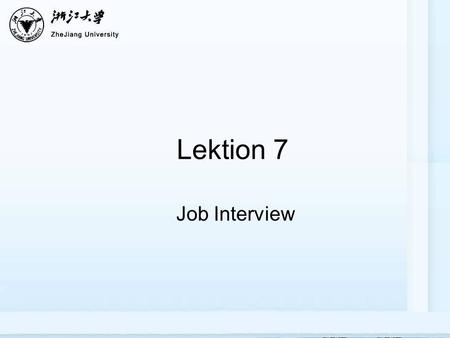 Lektion 7 Job Interview.