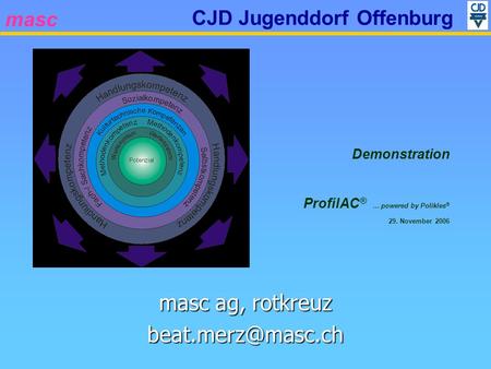 Masc CJD Jugenddorf Offenburg Demonstration ProfilAC ® … powered by Polikles ® 29. November 2006 masc ag, rotkreuz