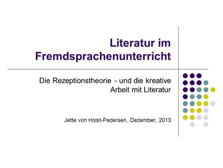 Literatur im Fremdsprachenunterricht