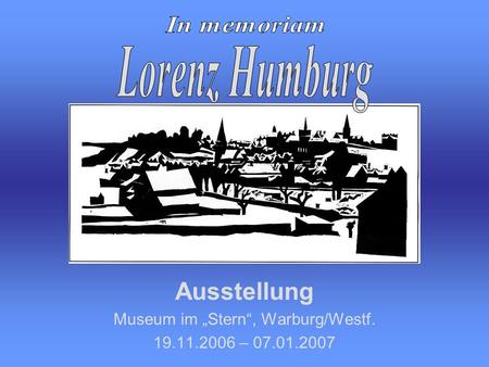 Ausstellung Museum im „Stern“, Warburg/Westf –