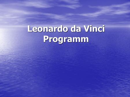 Leonardo da Vinci Programm