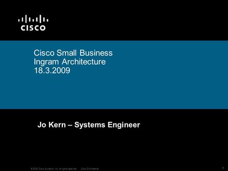 Cisco Small Business Ingram Architecture