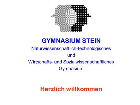 GYMNASIUM STEIN Naturwissenschaftlich-technologisches und Wirtschafts- und Sozialwissenschaftliches Gymnasium Herzlich willkommen.