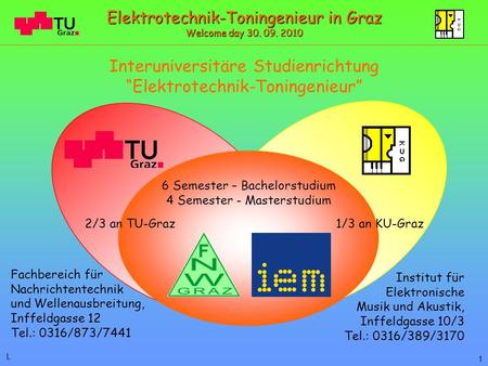 Interuniversitäre Studienrichtung “Elektrotechnik-Toningenieur”