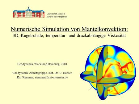 Universität Münster Institut für Geophysik