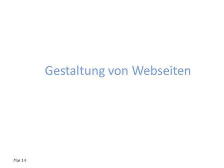 Gestaltung von Webseiten