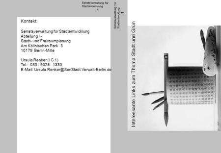 Interessante Links zum Thema Stadt und Grün